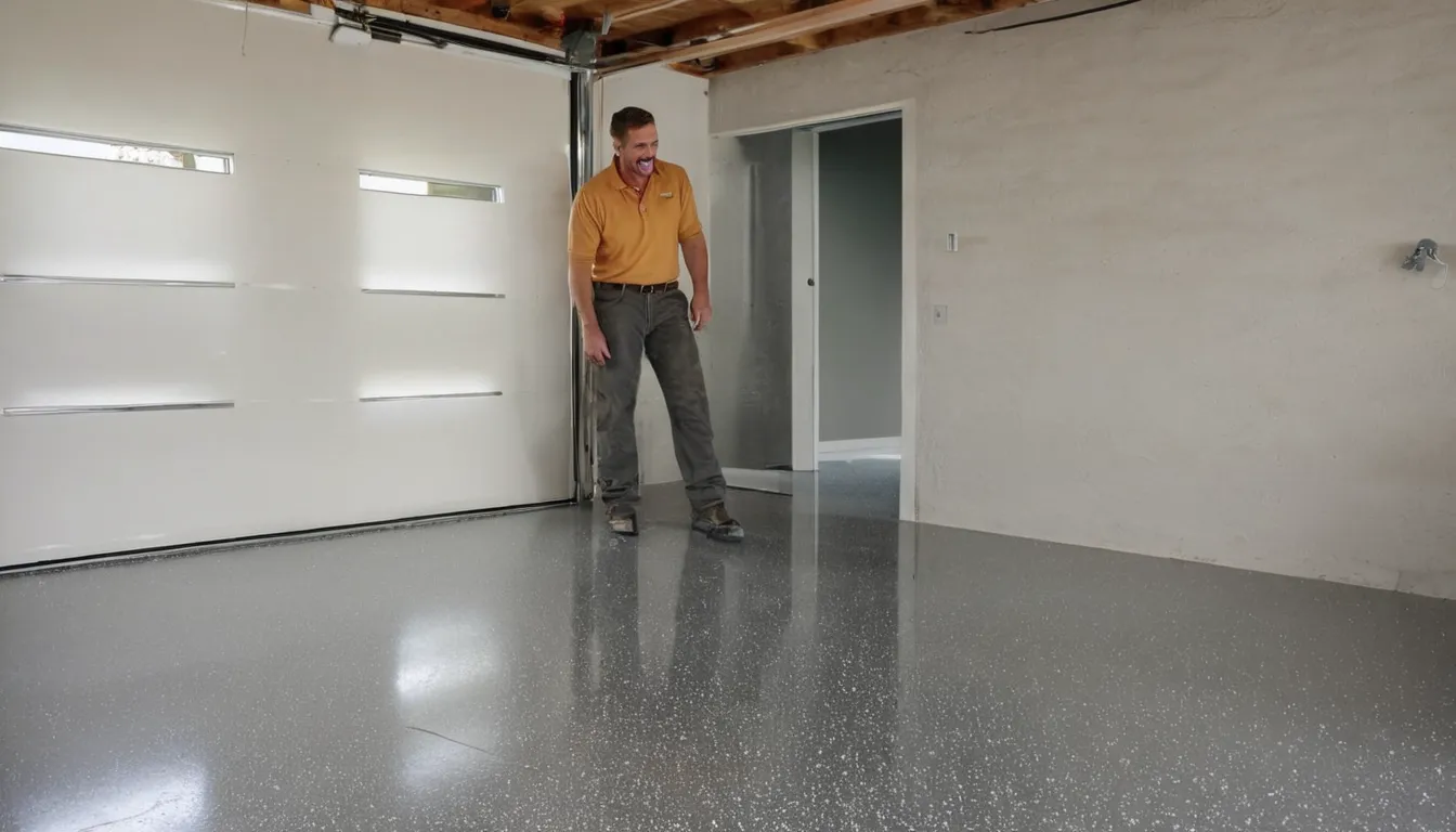 Independent provider applying polyaspartic coating to a clean garage floor in a Denver home